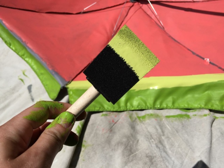 Skapa en parasoll-skum-pensel-grön-färg-färg
