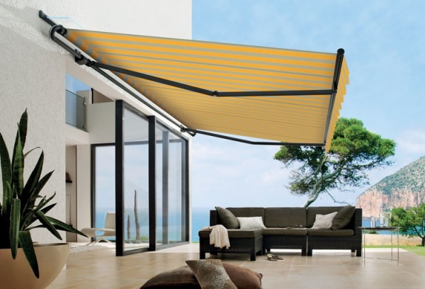 Solskydd markiser ram konstruktion tyg