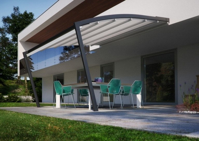 Solskydd-takterrass-moderna-idéer-tyg i aluminium