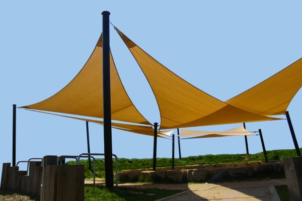 idéer för sol segel design tyg gul