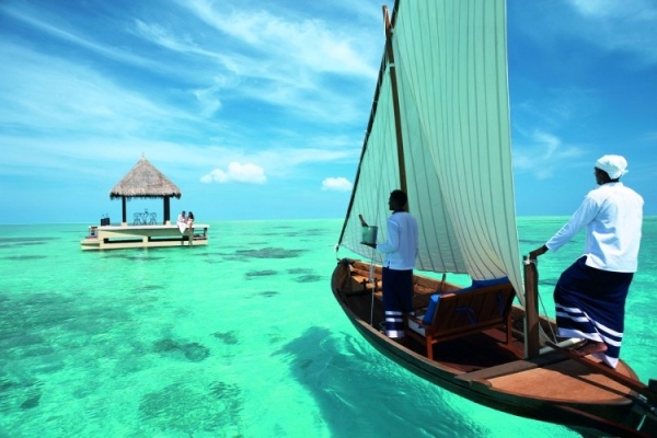 Exotiska Maldiverna dröm resmål