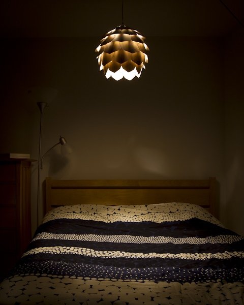 hängande lampa trä sovrum paviljong eekre modern design