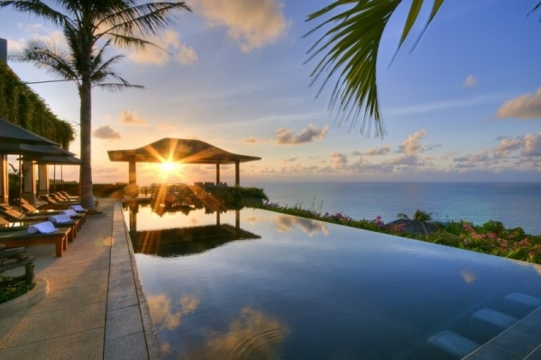 Tropisk villa Phuket Thailand Solnedgång