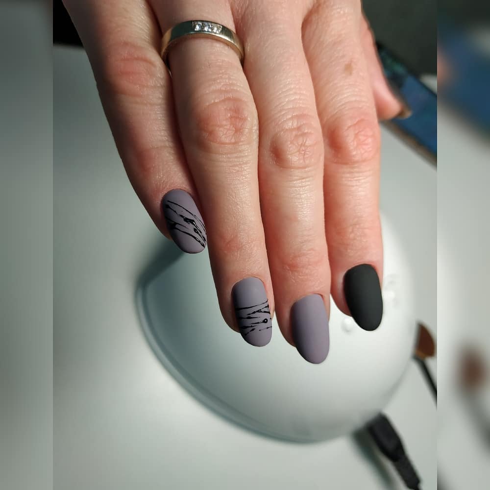 Spider gel naglar lång mat nagellack nagel designer eleganta spik trender