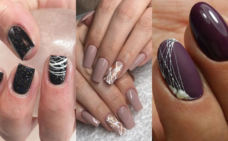 Spindelgel naglar i mandel form trend färger sommar nagel design idéer metalliskt utseende