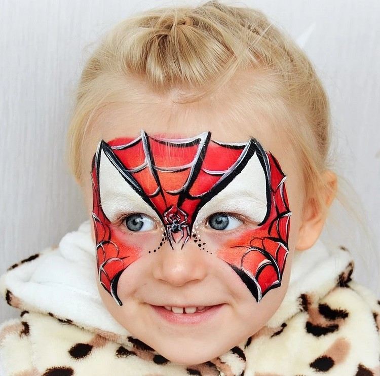 ansiktsmålning idéer karneval spiderman