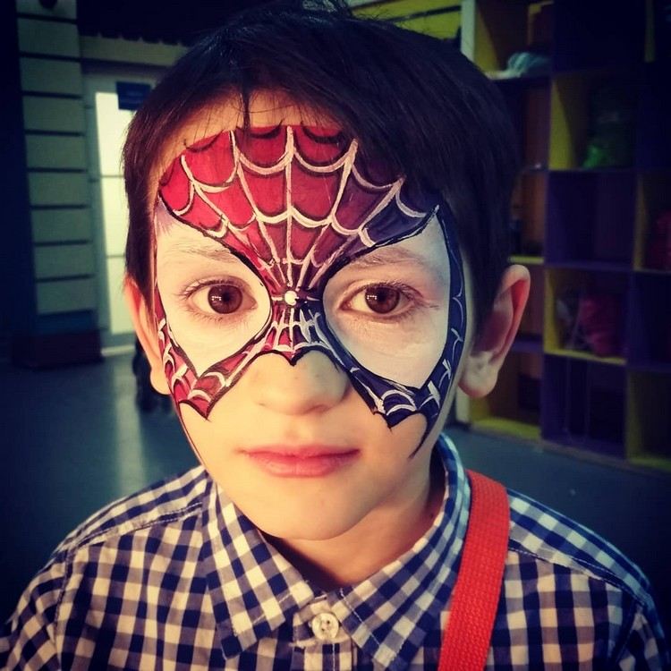 ansiktsmålning spiderman halloween karneval förklädnad