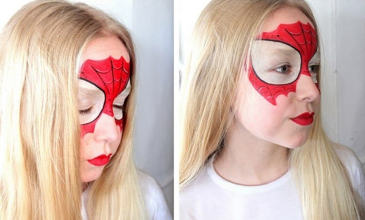 spiderman mask halloween smink tjej