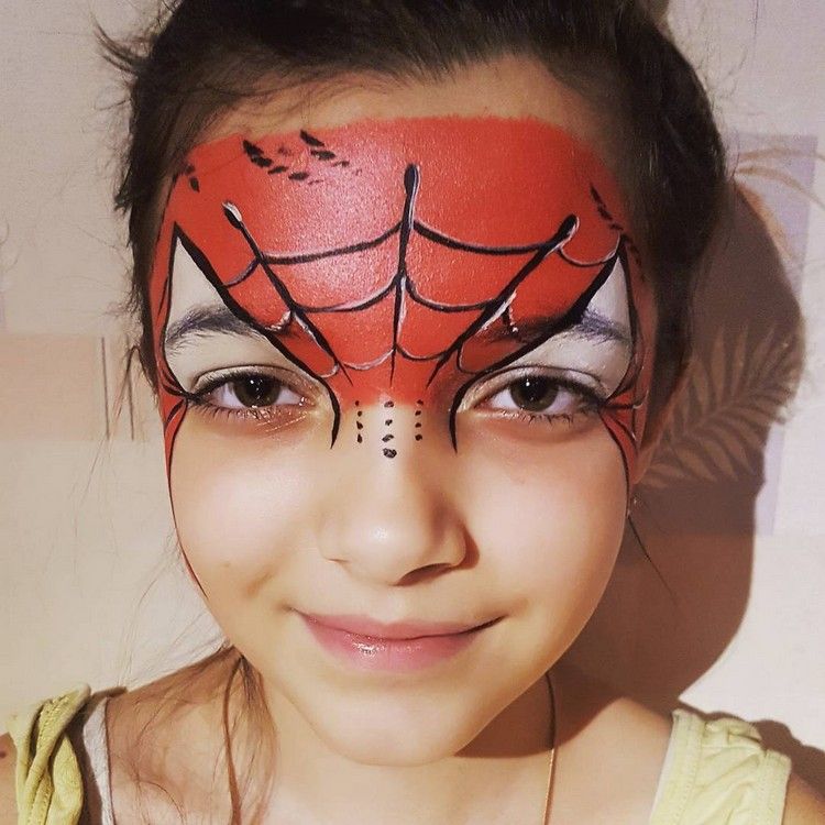 spiderman ansiktsmålning panna ögon