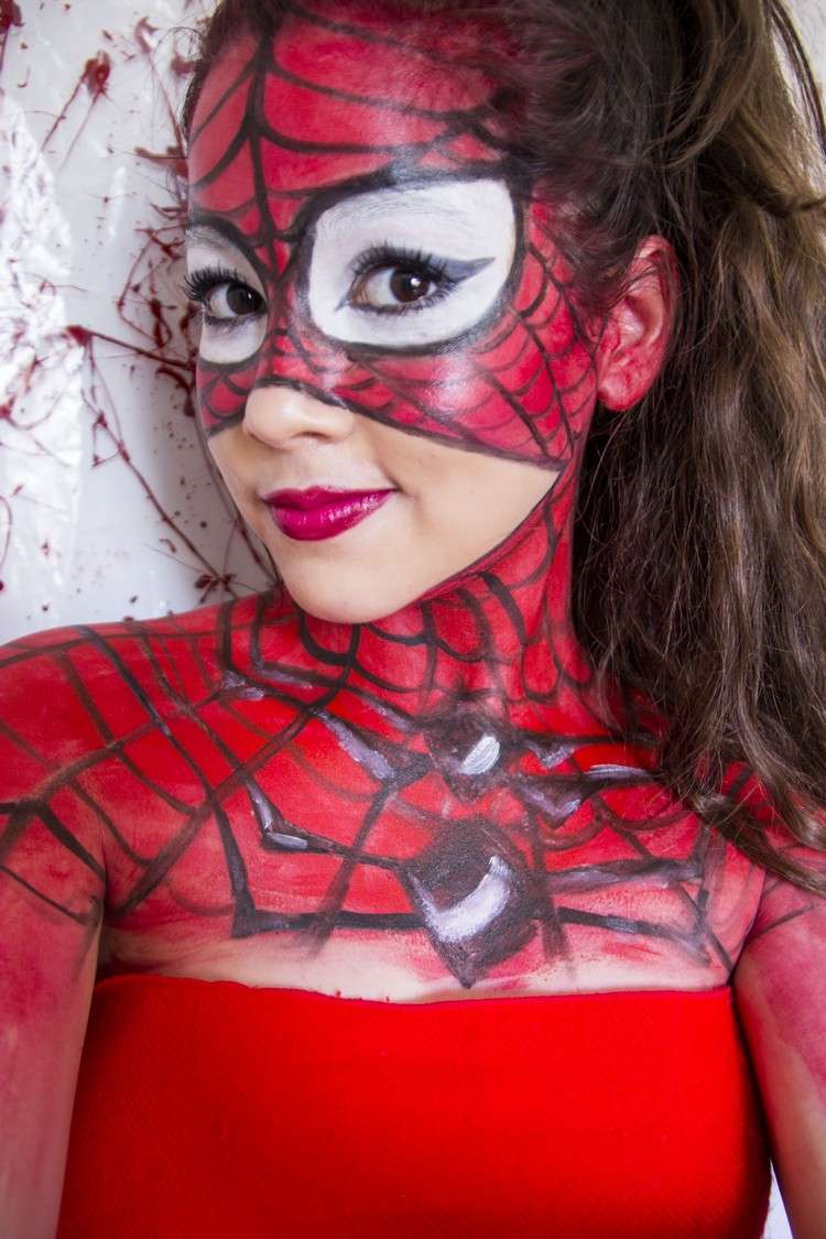 spiderman make up ladies face decolleteé