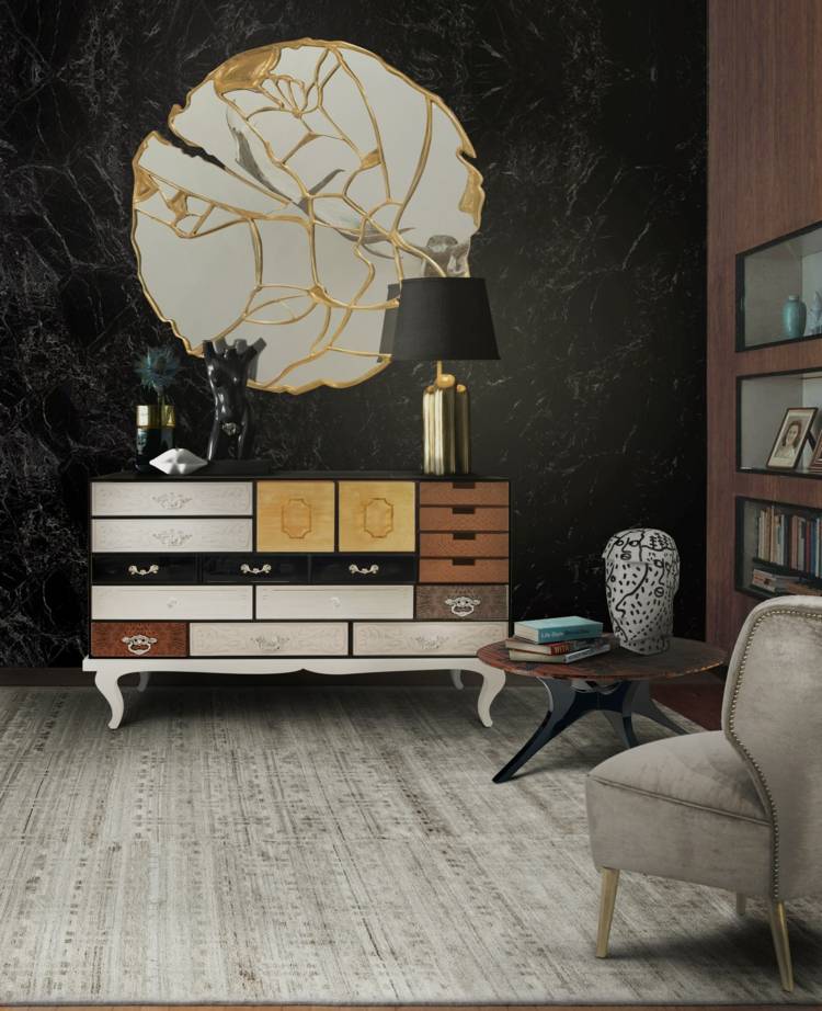 spegel-vardagsrum-blick-spegel-boca-do-lobo-vintage-byrå-lapptäcke-marmor-vägg