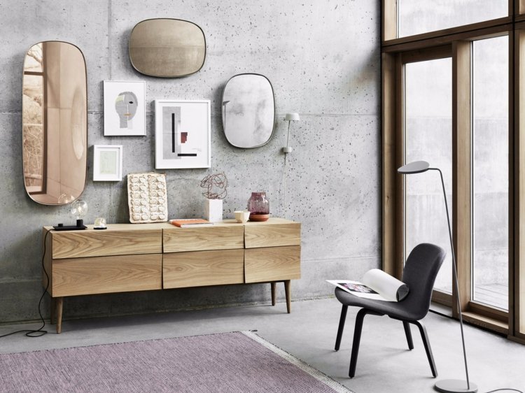 spegel-vardagsrum-inramad-muuto-retro-kombinera-byrå-modern-design-betong