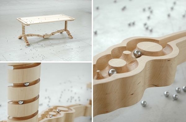 trä matbord design massiv lönn trä handskurna Ontwerpduo