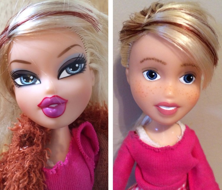 göra leksaker själv måla om Barbie ansikte
