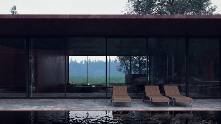 stål-glas-fasad-pool-betong-terrass