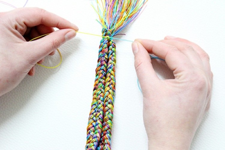 uttalande kedja själv gör textil smycken idé knop lätt