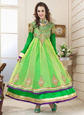 Πράσινο κοστούμι Anarkali Salwar