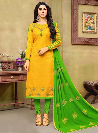 Κίτρινο και πράσινο κοστούμι Salwar