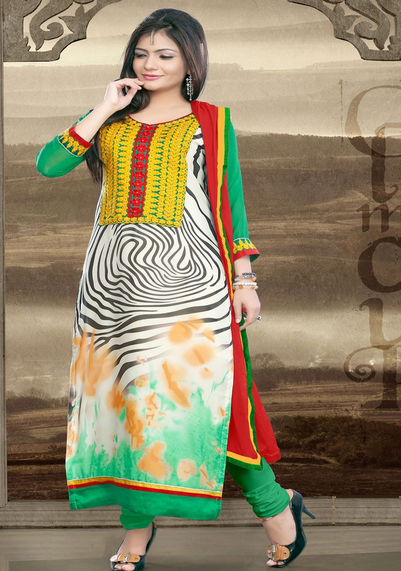 Long Designer Green Salwar Suit