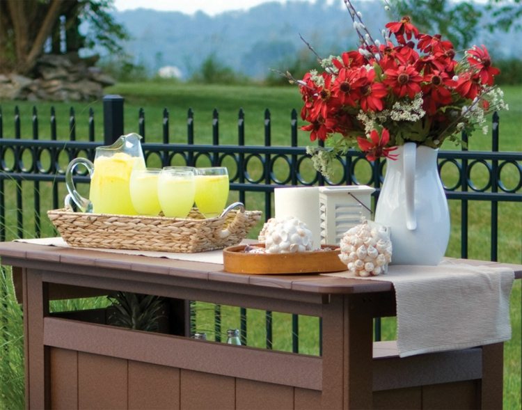 Stående bord för trädgårdsdrycker-deco-bar-vas