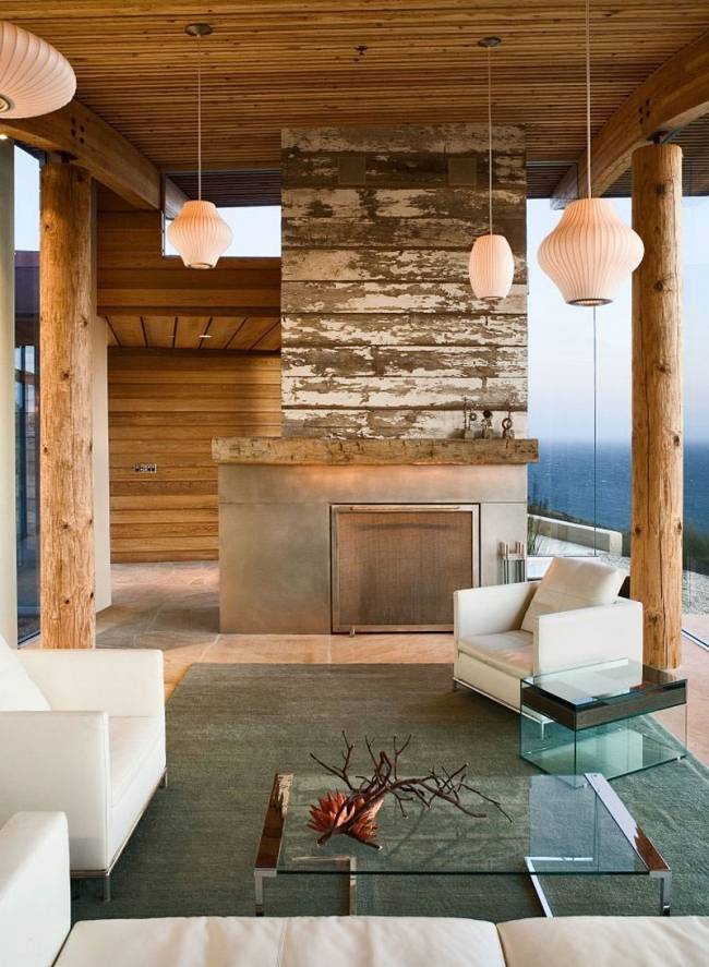 modernt hus kalifornien kontrastmaterial glas trä sten