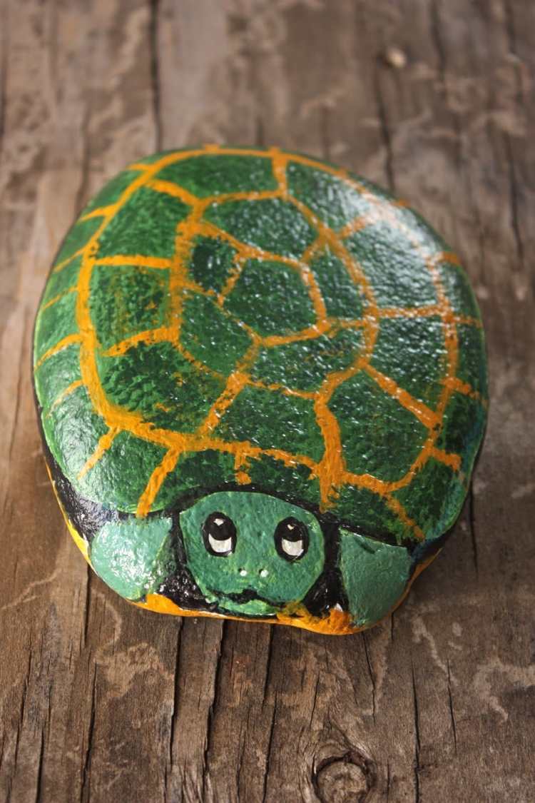 måla stenar och pyssla idéer-sköldpadda