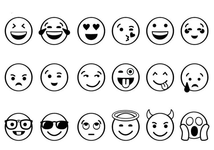 Stones målar ansikten mallar för emoji