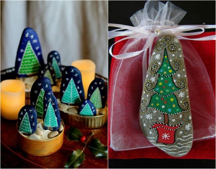 julgranidéer stenar för julmålning DIY