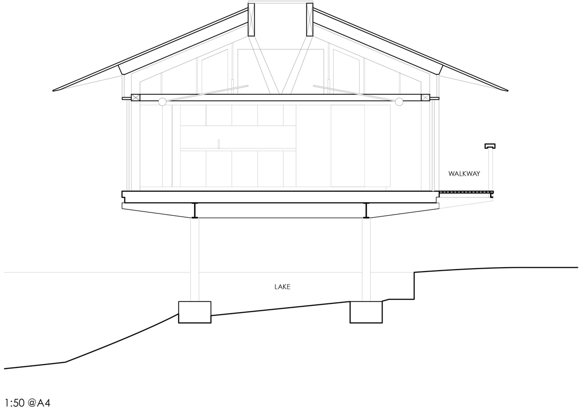 Plan-hus-på-stolpe-i-sjön-tvärsnittet