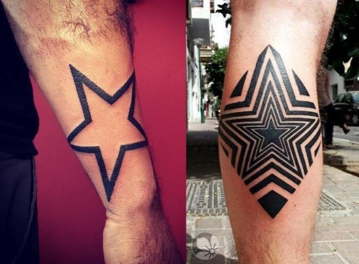 män-tatuering-motiv-stjärnor-underarm-kalv-stamstjärna