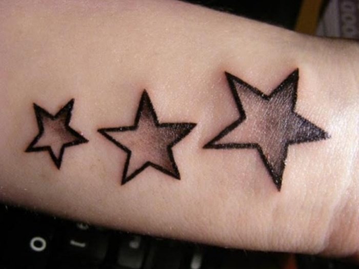 3 -stjärnigt tatuering design handled 3 D effekter