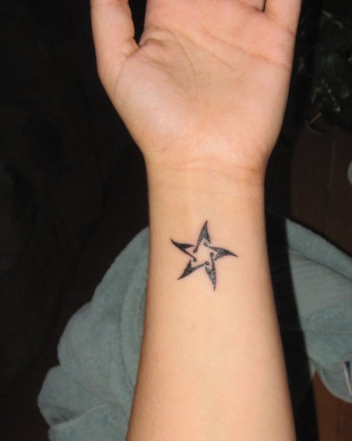 Stjärna-tatuering-på-handleden-abstrakt-illustration-motiv