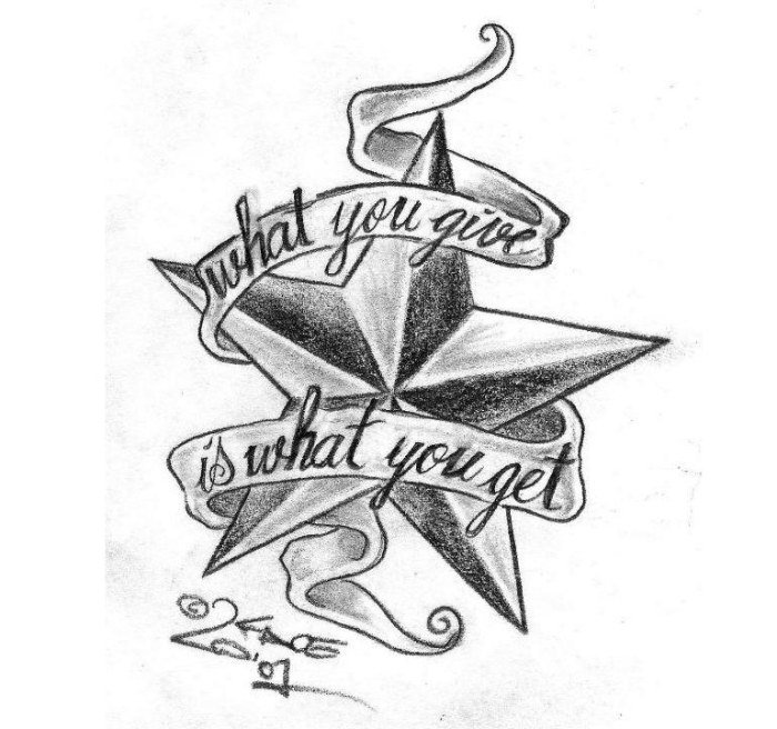tatuering-stjärna-mall-nautiska-motiv-citat