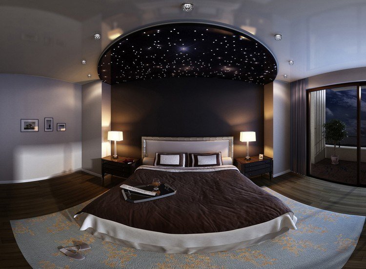 stjärnhimlen ledde ljuseffekter i sovrummet