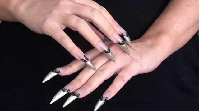 Stilett-nagelkonst-idéer-till-stil-långspetsade-arkiverade naglar