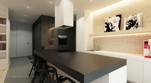 Köksdesign svart minimalistiskt kök-Marylyn Monroe