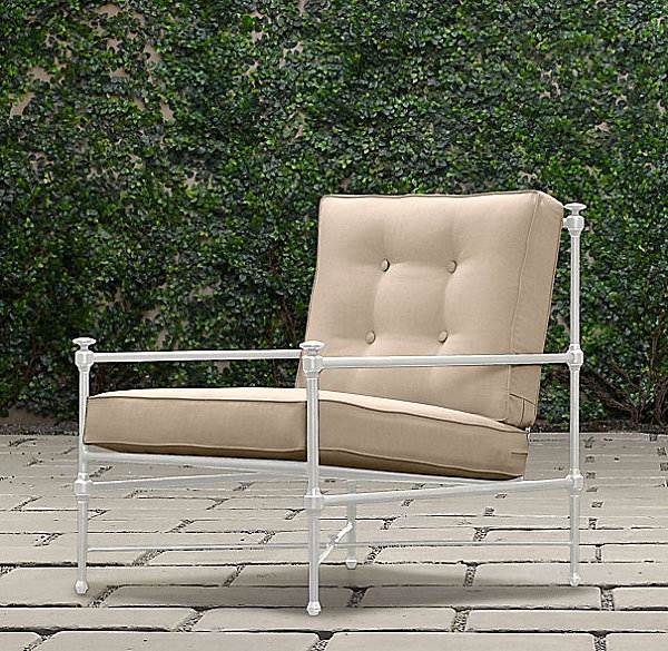 Trädgårdsstol-sten golv-växt vägg-aluminium stol