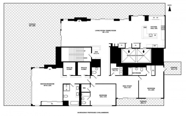 Gretsch eleganta loft lägenhet plan