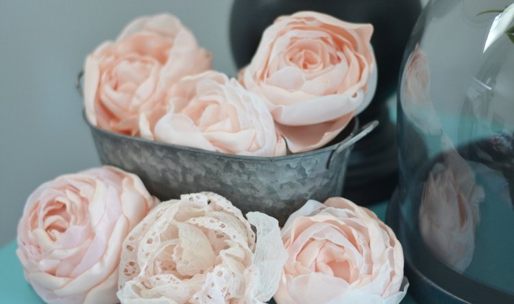 tyg blommor själv gör rosor rosa romantiskt öm