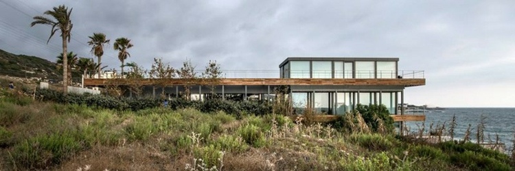 Medelhavsstil strand hus landskap design villa Libanon havet