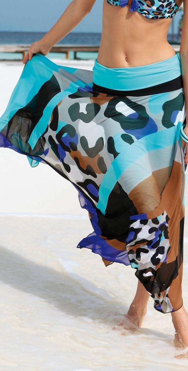 strandmode 2014 heta kläder-idé-strand-kjol-transparent-blått djurtryck