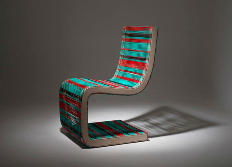 färg turkos röd sladd design stol idé piegatto