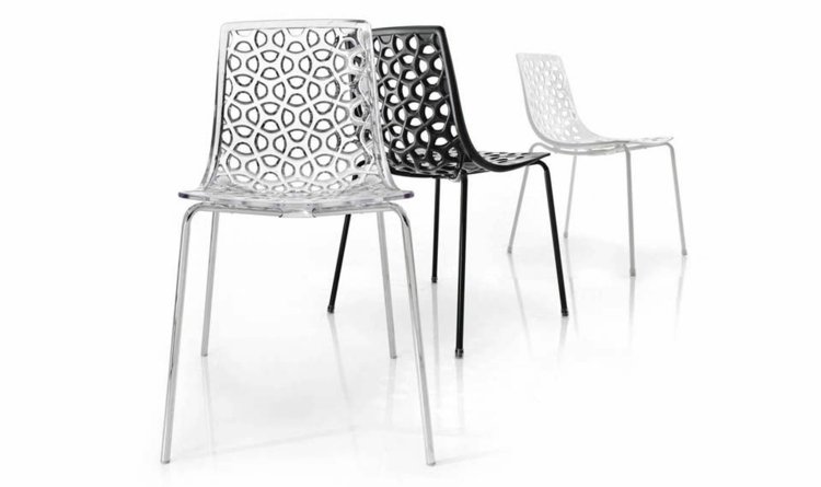 transparent stol tess vackert mönster ekologiskt svartvitt