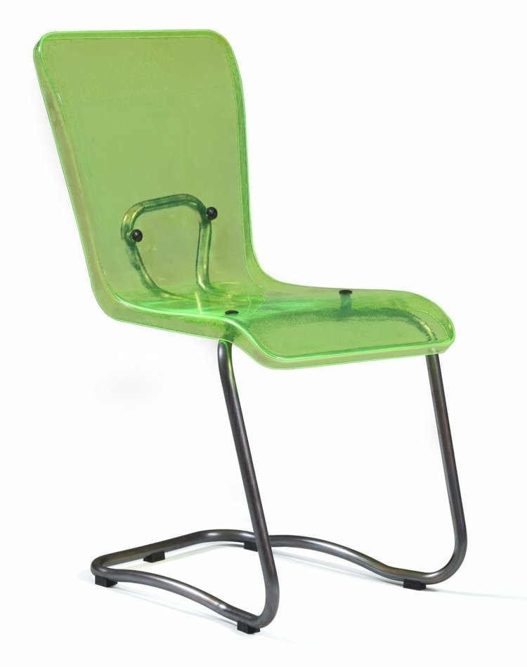 transparent stol kiasma kaellemo modern form grön plast