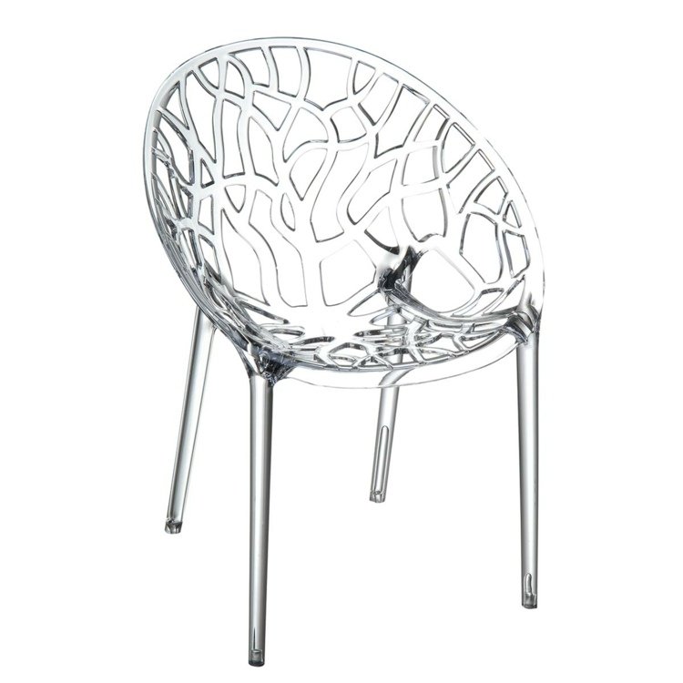 transparent stol blad mönster sittskal snygg tillbehör interiör