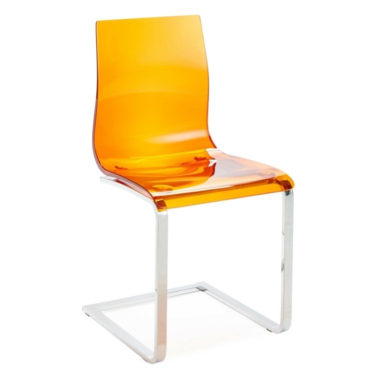 stol transparent apelsin design modern stil metall material akryl