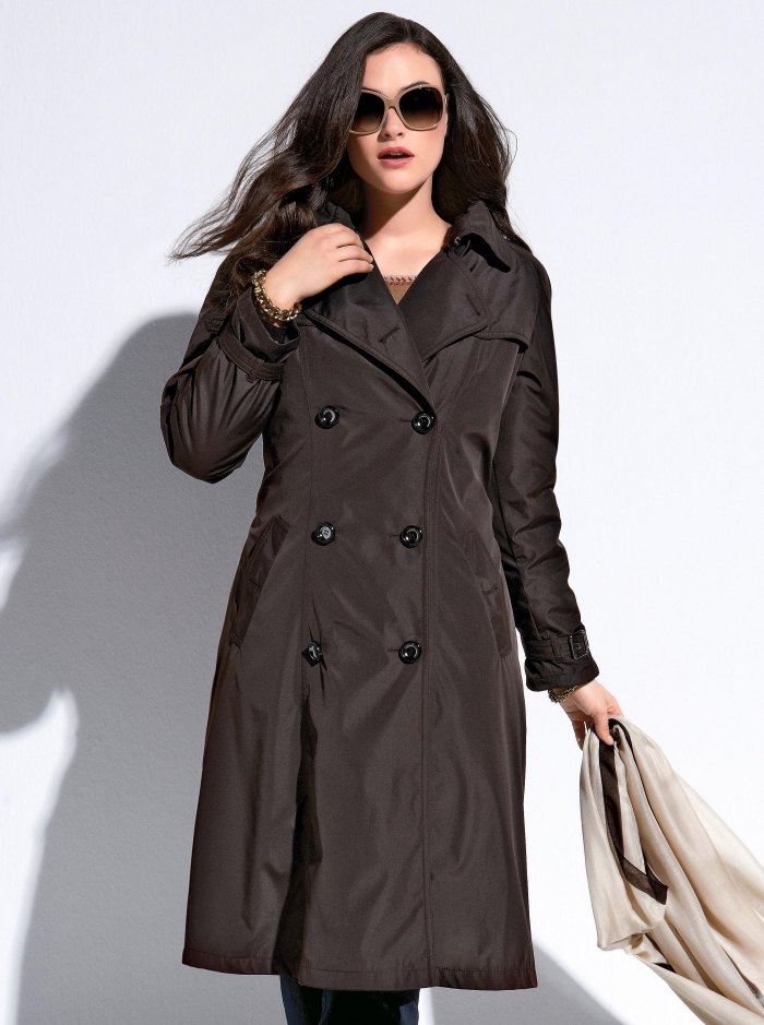 design-trench-coat-anna-aura-choklad-brun-polyester-avtagbar-quiltad-foder-rutig-design