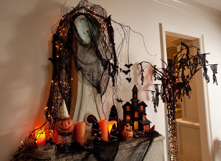 Fantastiska sista minuten idéer halloween mantel dekorera hus