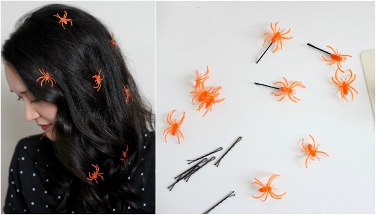 super sista minuten idéer halloween kostymer tillbehör hårnålar spindel
