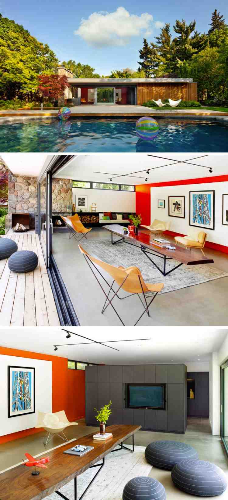 pool-i-trädgården-modern-retro-design-arkitektur-öppen spis